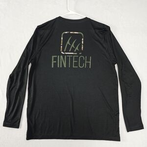 FinTech Fishing Shirt Mens Medium Green UV SUN DEFENDER Long Sleeve